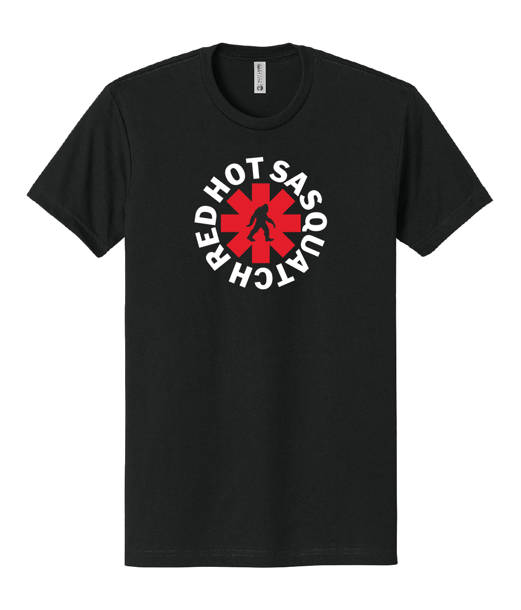 Black Red Hot Sasquatch shirt. For Sasquatch and music fans.