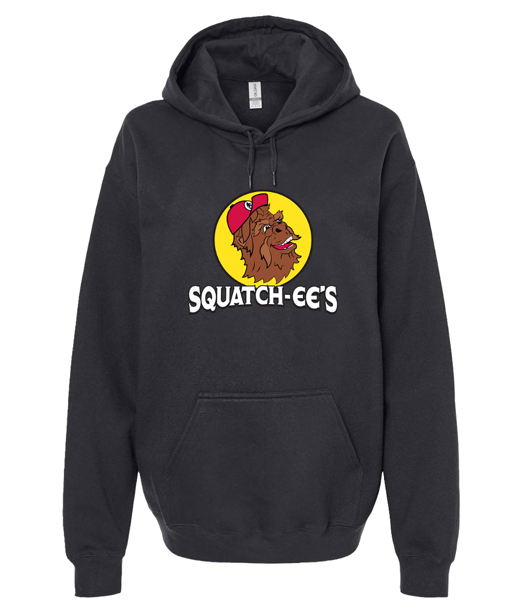 Black Squatch-ee's hoodie. Fun Buc-ee's parody with a Sasquatch.