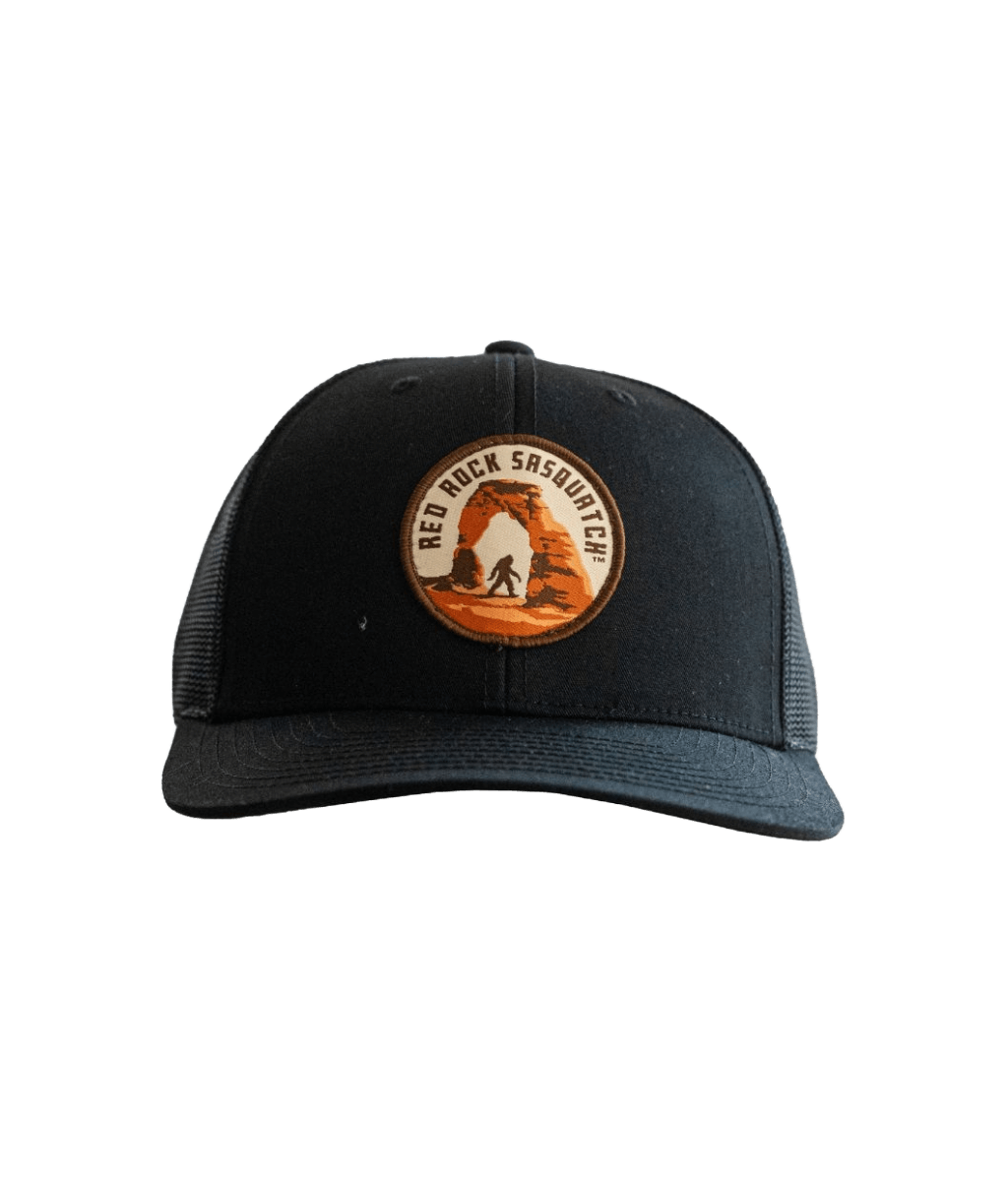 Delicate Arch Sasquatch trucker hat.