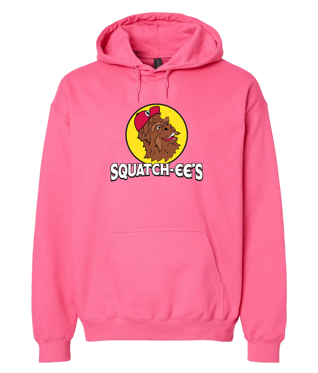 Pink Lemonade Squatch-ee's hoodie. Fun Buc-ee's parody.