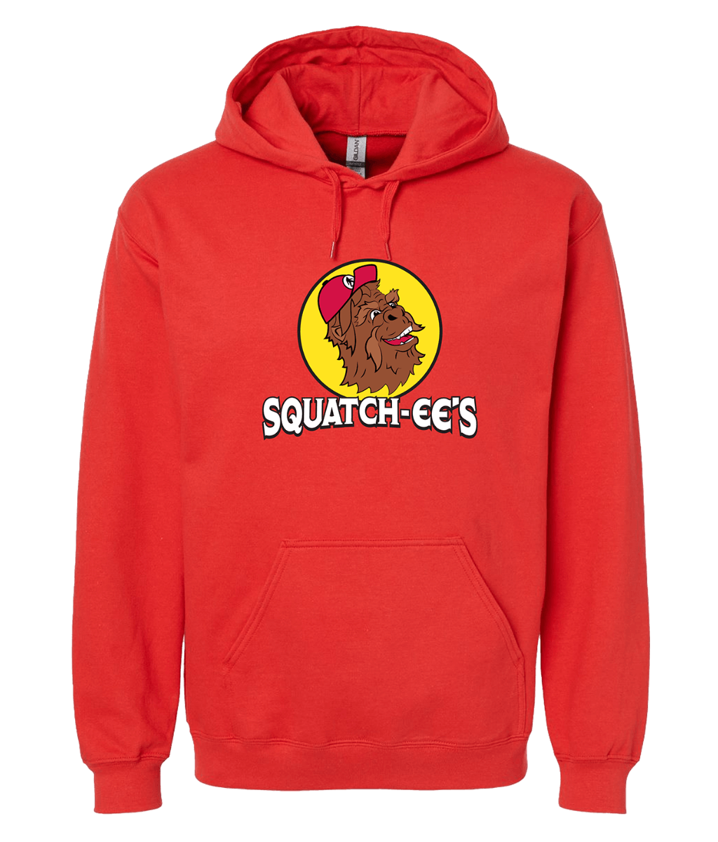 Red Squatch-ee's hoodie. Show your love for Sasquatch.