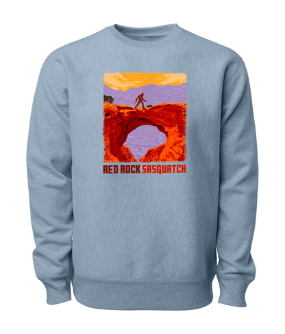 Embrace the beauty of Capitol Reef National Park with this stone blue crewneck sweatshirt featuring a Sasquatch design. Perfect for outdoor adventures and casual wear.