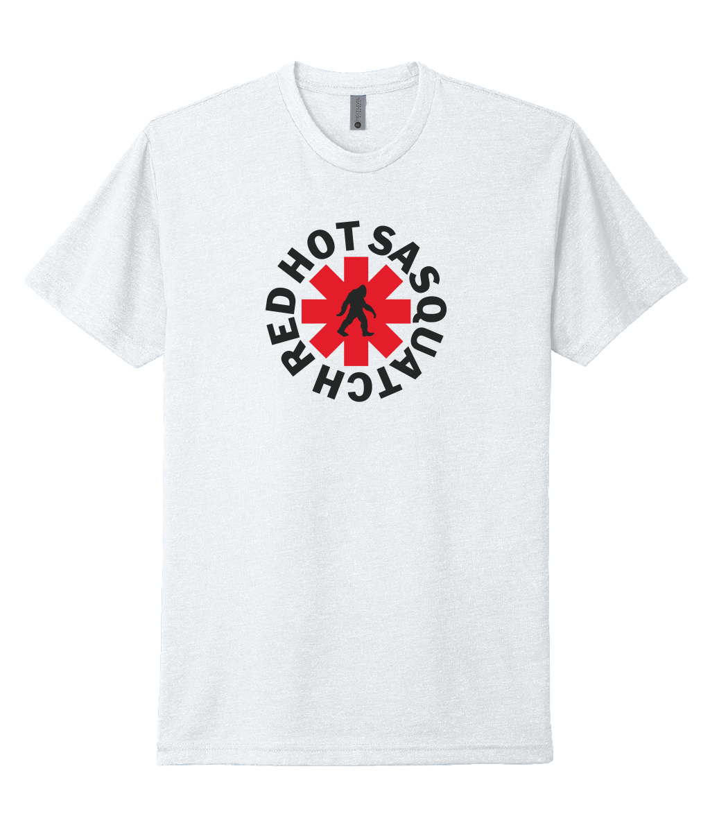 White Red Hot Sasquatch shirt. Red Hot Chili Peppers inspired.